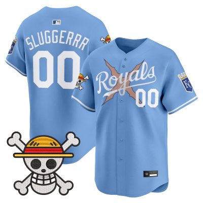 Men's Kansas City Royals x One Piece Vapor Premier Limited Jersey - Light Blue / Sluggerrr