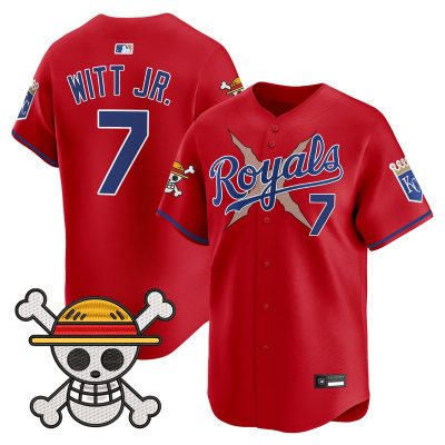 Men's Kansas City Royals x One Piece Vapor Premier Limited Jersey - Red / Bobby Witt Jr.