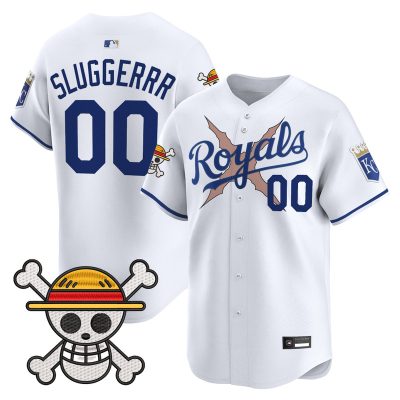 Men's Kansas City Royals x One Piece Vapor Premier Limited Jersey - White / Sluggerrr