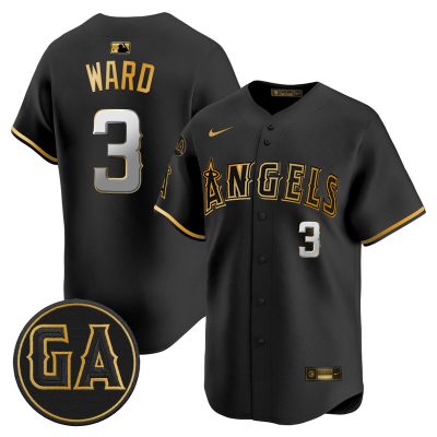 Men's Los Angeles Angels 'Garret Anderson Tribute Patch' Vapor Premier Limited Jersey - Black Gold / Taylor Ward