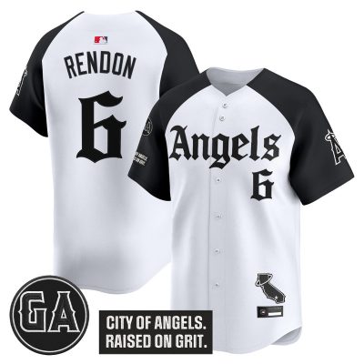 Men's Los Angeles Angels 'Garret Anderson Tribute Patch' Vapor Premier Limited Jersey - Gothic Edition - Alternate / Anthony Rendon
