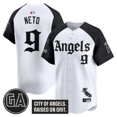 Men's Los Angeles Angels 'Garret Anderson Tribute Patch' Vapor Premier Limited Jersey - Gothic Edition - Alternate / Zach Neto