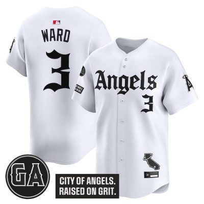 Men's Los Angeles Angels 'Garret Anderson Tribute Patch' Vapor Premier Limited Jersey - Gothic Edition - White / Taylor Ward