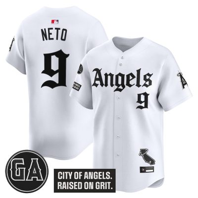 Men's Los Angeles Angels 'Garret Anderson Tribute Patch' Vapor Premier Limited Jersey - Gothic Edition - White / Zach Neto