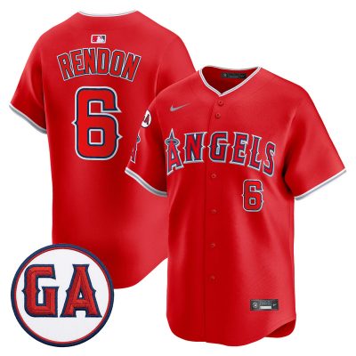 Men's Los Angeles Angels 'Garret Anderson Tribute Patch' Vapor Premier Limited Jersey - Red / Anthony Rendon