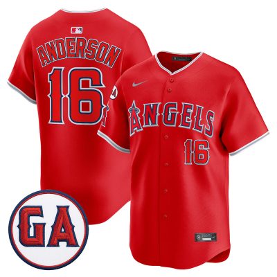 Men's Los Angeles Angels 'Garret Anderson Tribute Patch' Vapor Premier Limited Jersey - Red / Garret Anderson