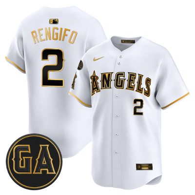 Men's Los Angeles Angels 'Garret Anderson Tribute Patch' Vapor Premier Limited Jersey - White Gold / Luis Rengifo