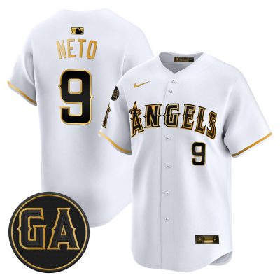 Men's Los Angeles Angels 'Garret Anderson Tribute Patch' Vapor Premier Limited Jersey - White Gold / Zach Neto