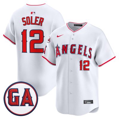 Men's Los Angeles Angels 'Garret Anderson Tribute Patch' Vapor Premier Limited Jersey - White / Jorge Soler