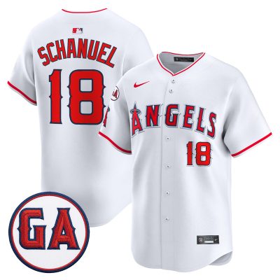 Men's Los Angeles Angels 'Garret Anderson Tribute Patch' Vapor Premier Limited Jersey - White / Nolan Schanuel