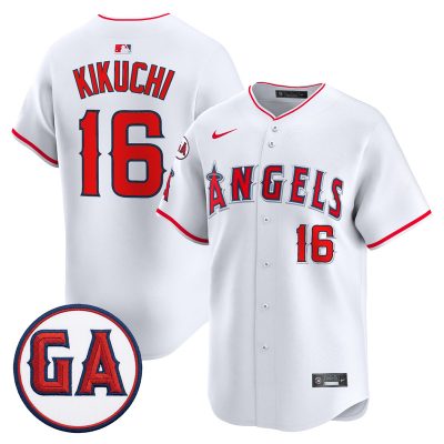 Men's Los Angeles Angels 'Garret Anderson Tribute Patch' Vapor Premier Limited Jersey - White / Yusei Kikuchi