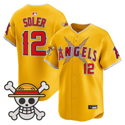Men's Los Angeles Angels x One Piece Vapor Premier Limited Jersey - Gold / Jorge Soler