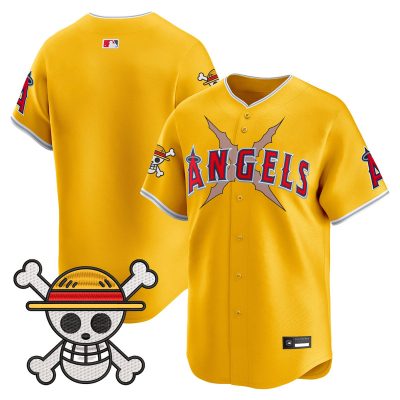 Men's Los Angeles Angels x One Piece Vapor Premier Limited Jersey - Gold / Team