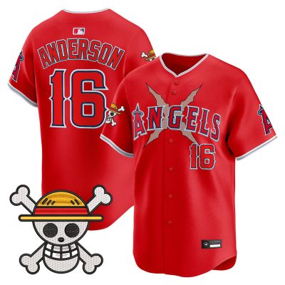 Men's Los Angeles Angels x One Piece Vapor Premier Limited Jersey - Red / Garret Anderson