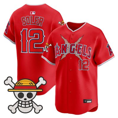 Men's Los Angeles Angels x One Piece Vapor Premier Limited Jersey - Red / Jorge Soler