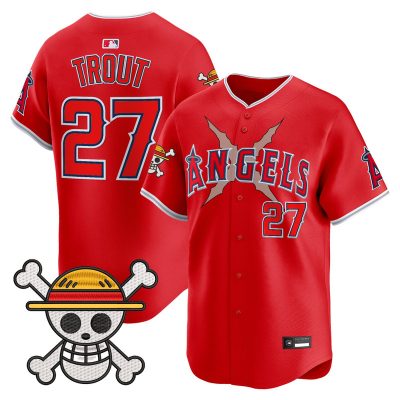 Men's Los Angeles Angels x One Piece Vapor Premier Limited Jersey - Red / Mike Trout