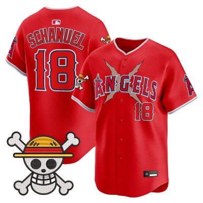 Men's Los Angeles Angels x One Piece Vapor Premier Limited Jersey - Red / Nolan Schanuel