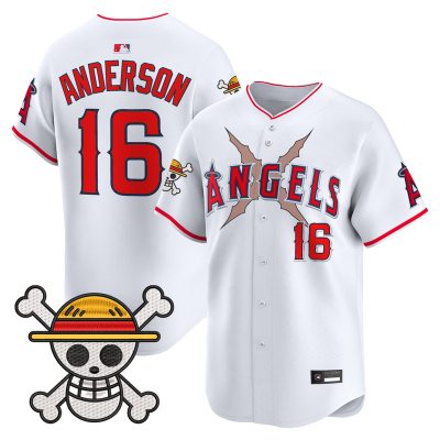 Men's Los Angeles Angels x One Piece Vapor Premier Limited Jersey - White / Garret Anderson