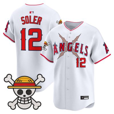 Men's Los Angeles Angels x One Piece Vapor Premier Limited Jersey - White / Jorge Soler