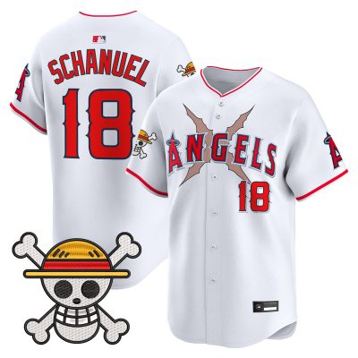 Men's Los Angeles Angels x One Piece Vapor Premier Limited Jersey - White / Nolan Schanuel