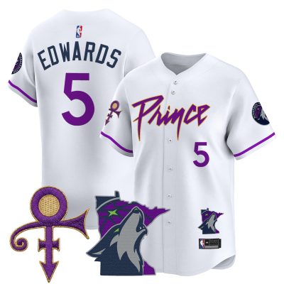 Men's Minnesota Timberwolves Prince Patch Vapor Baseball Jersey - Association / Anthony Edwards