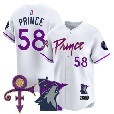 Men's Minnesota Timberwolves Prince Patch Vapor Baseball Jersey - Association / Prince 1958