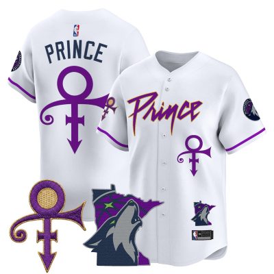 Men's Minnesota Timberwolves Prince Patch Vapor Baseball Jersey - Association / Prince