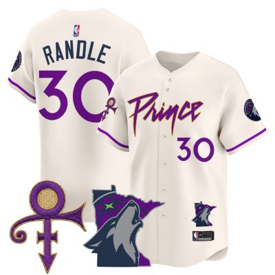 Men's Minnesota Timberwolves Prince Patch Vapor Baseball Jersey - Cream / Julius Randle