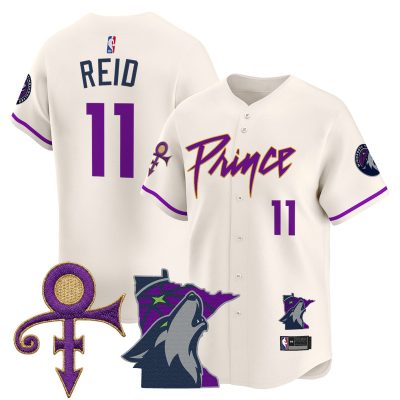 Men's Minnesota Timberwolves Prince Patch Vapor Baseball Jersey - Cream / Naz Reid