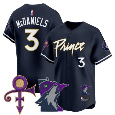 Men's Minnesota Timberwolves Prince Patch Vapor Baseball Jersey - Icon / Jaden McDaniels