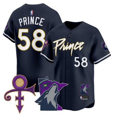 Men's Minnesota Timberwolves Prince Patch Vapor Baseball Jersey - Icon / Prince 1958