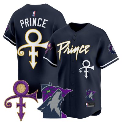 Men's Minnesota Timberwolves Prince Patch Vapor Baseball Jersey - Icon / Prince