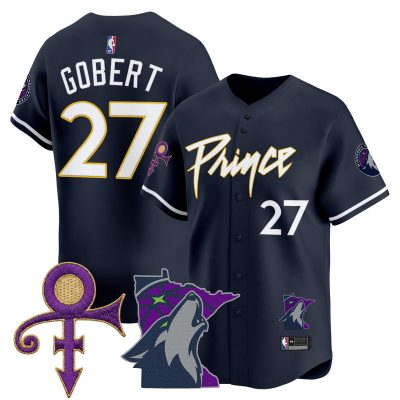 Men's Minnesota Timberwolves Prince Patch Vapor Baseball Jersey - Icon / Rudy Gobert