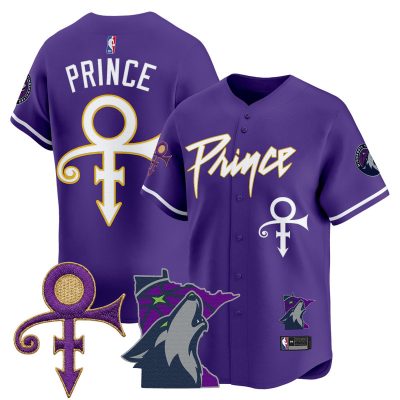 Men's Minnesota Timberwolves Prince Patch Vapor Baseball Jersey - Purple / Prince