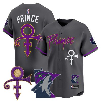 Men's Minnesota Timberwolves Prince Patch Vapor Baseball Jersey - Statement / Prince