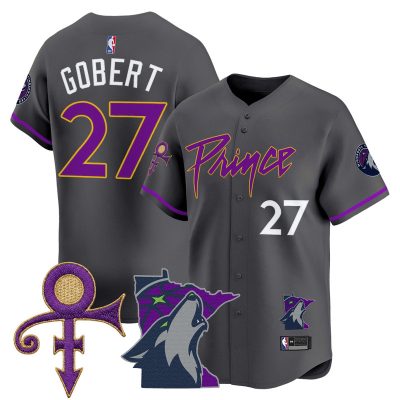 Men's Minnesota Timberwolves Prince Patch Vapor Baseball Jersey - Statement / Rudy Gobert