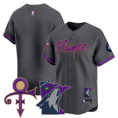 Men's Minnesota Timberwolves Prince Patch Vapor Baseball Jersey - Statement / Team
