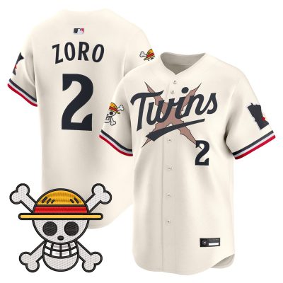 Men's Minnesota Twins x One Piece Vapor Premier Limited Jersey - Cream / Zoro
