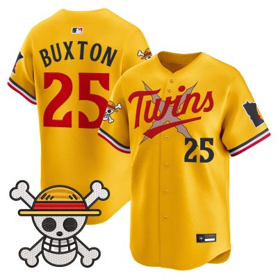 Men's Minnesota Twins x One Piece Vapor Premier Limited Jersey - Gold / Byron Buxton