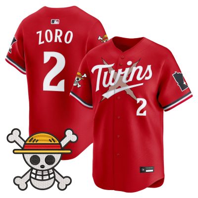 Men's Minnesota Twins x One Piece Vapor Premier Limited Jersey - Red / Zoro