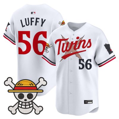 Men's Minnesota Twins x One Piece Vapor Premier Limited Jersey - White / Luffy