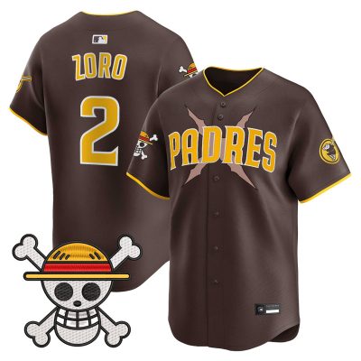 Men's Padres x One Piece Vapor Premier Limited Jersey - Brown / Zoro
