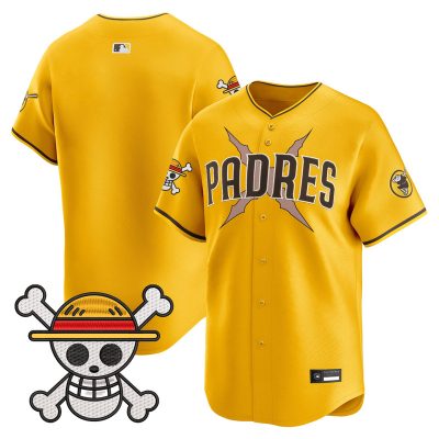Men's Padres x One Piece Vapor Premier Limited Jersey - Gold / Team