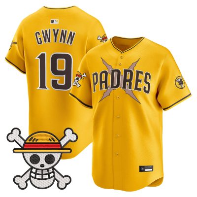 Men's Padres x One Piece Vapor Premier Limited Jersey - Gold / Tony Gwynn