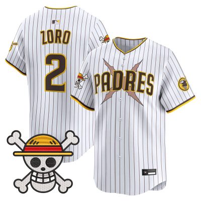 Men's Padres x One Piece Vapor Premier Limited Jersey - Pinstripe / Zoro