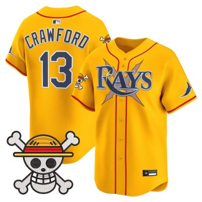 Men's Tampa Bay Rays x One Piece Vapor Premier Limited Jersey - Gold / Carl Crawford