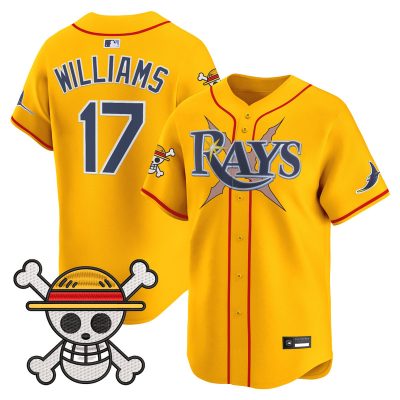Men's Tampa Bay Rays x One Piece Vapor Premier Limited Jersey - Gold / Carson Williams