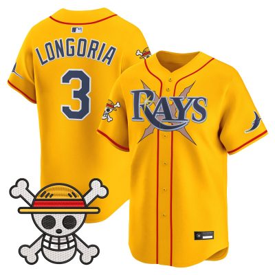 Men's Tampa Bay Rays x One Piece Vapor Premier Limited Jersey - Gold / Evan Longoria