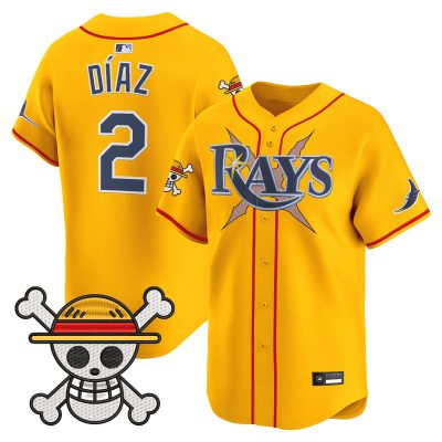 Men's Tampa Bay Rays x One Piece Vapor Premier Limited Jersey - Gold / Yandy Diaz