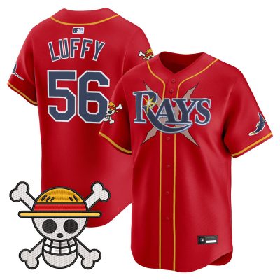 Men's Tampa Bay Rays x One Piece Vapor Premier Limited Jersey - Red / Luffy
